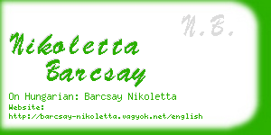 nikoletta barcsay business card